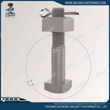 Square head bolt with nut and cotter pin